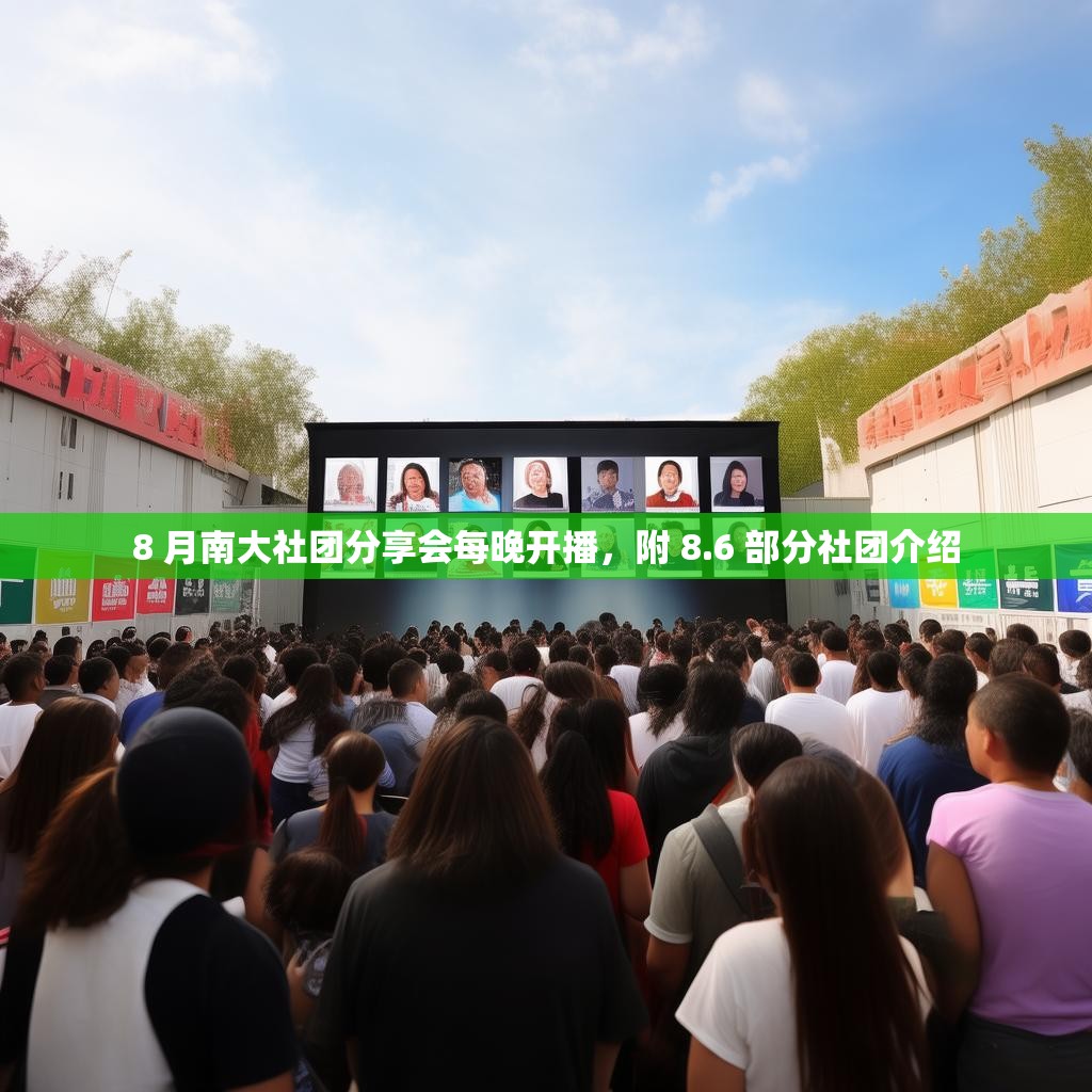 8 月南大社团分享会每晚开播，附 8.6 部分社团介绍
