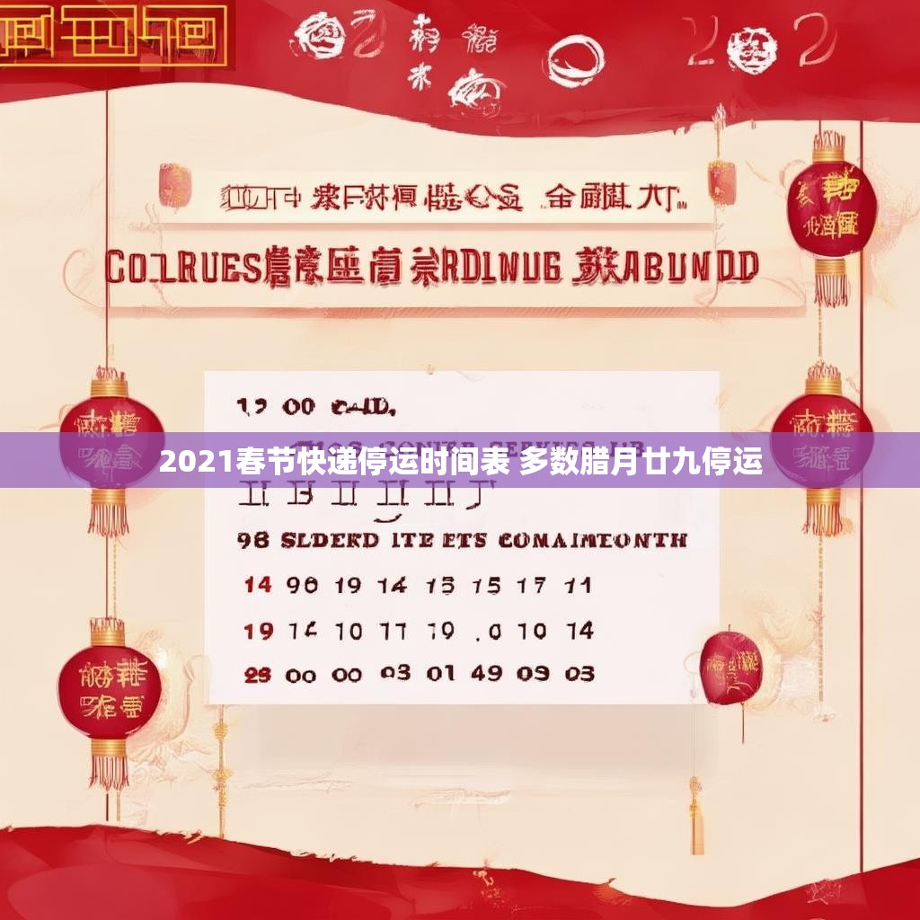 2021春节快递停运时间表 多数腊月廿九停运